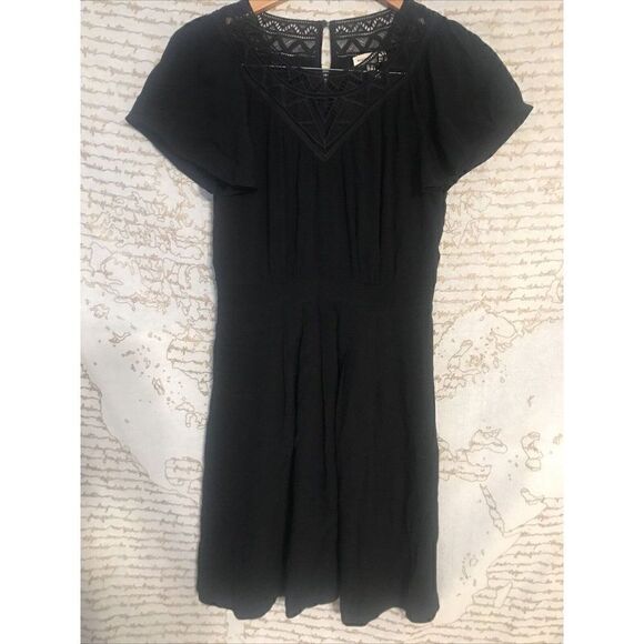 Rebecca Taylor SHORT SLEEVE CREPE AND LACE DRESS Size 2.    J - Picture 6 of 12